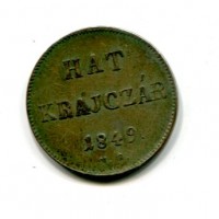 Ungheria, Francesco Giuseppe (1848-1916):6 krajczar 1849 (KM#435)