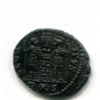 Delmazio (335-337 d.C): follis "GLORIA EXERCITVS" zecca di Roma (RIC#395)
