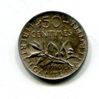 Francia, Terza Repubblica (1871-1940): 50 centesimi 1918 (Gadoury#420)
