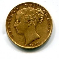 Gran Bretagna, Vittoria (1837-1901): sterlina stemmata 1863 (Spink#3853)

