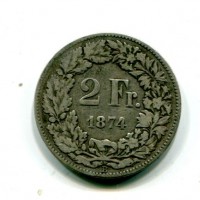 Svizzera, Confederazione: 2 franchi 1874