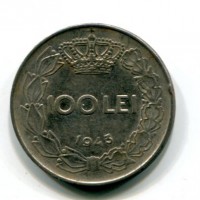 Romania, Mihai I (1940-1947): 100 lei 1943 (KM#64)
