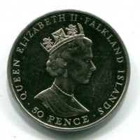 Isole Falkland, Elisabetta II (1952-2022): 50 pence 1992 "40° Anniversario-Regno della Regina Elisabetta II" (KM#34)