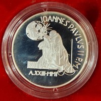 Vaticano, Giovanni Paolo II (1978-2005): 5000 lire 2001 "Pasqua di Risurrezione" (Gigante#345), nella confezione originale