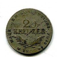 Austria, Tirolo, Andreas Hofer: 20 kreuzer 1809 (Frunwald#554)