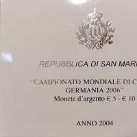 San Marino 2004: 10+5 euro "Campionato Mondiale di calcio Germania 2006", con certificato e scatola