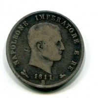 Bologna, Napoleone I (1805-1814): 5 lire 1811 (Gigante#108)