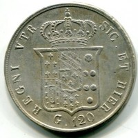 Napoli, Ferdinando II (1830-1859): piastra 1857 (Gigante#88)
