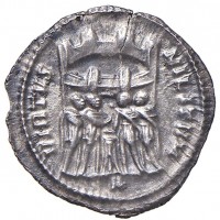 Costanzo Cloro (305-306 d.C.): argenteo "VIRTVS MILITVM", zecca di Roma (RIC,VI#42a), grammi 2.22