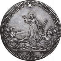 Roma, Innocenzo XII (1691-1700): piastra 1698-VIII (Muntoni#19; CNI#111; Berman#2227), grammi 31.82, mm 45. Foro di sospensione ma bella patina