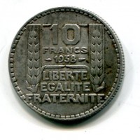 Francia, Terza Repubblica (1871-1940): 10 franchi 1938 (Gadoury#801)

