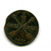 Svezia, Carl XIV (1818-1844): 1/2 skilling 1829 (KM#596)