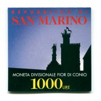 San Marino: 1997, 1000 lire in confezione ufficiale dell'ufficio filatelico-numismatico