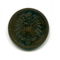 Germania, Guglielmo I (1871-1888): 1 pfennig 1886-A (KM#1)