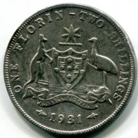Australia, Giorgio V (1910-1936): 1 fiorino 1931 (KM#27), colpetti al bordo

