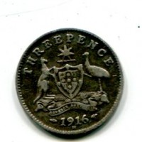 Australia, Giorgio V (1910-1936): 3 pence 1916 (KM#24)
