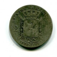 Belgio, Leopoldo II (1865-1909): 2 franchi 1880 (Morin#190)