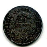 Francia, Seconda Repubblica (1848-1852): 20 cent. 1860-A (Gadoury#303)
