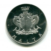 Malta: 4 sterline 1974 "porta Cottonera" (KM#25)
