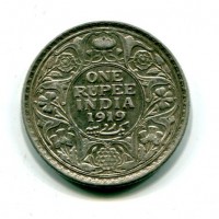 India Britannica, Giorgio V (1910-1936): 1 rupia 1919 (KM#524)