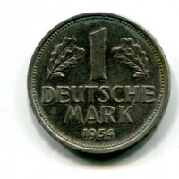 Germania, Rep. Federale (dal 1949): 1 marco 1954-D (KM#110), colpetto
