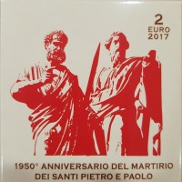 Vaticano 2017: 2 euro commemorativi "1950° Anniversario del martirio dei Santi Pietro e Paolo"