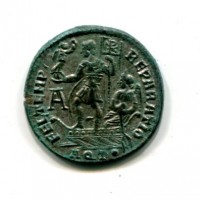 Costante (337-350 d.C.): maiorina "FEL TEMP.REPARATIO" zecca di Aquileia (RIC,VIII#117). Qualità elevata con ancora l'argentatura