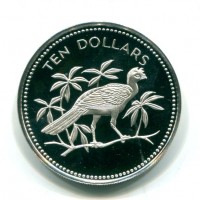 Belize: 10 dollari 1975 "Great Curassow" (KM#45A)