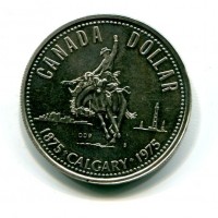 Canada, Elisabetta II (1952-2022): 1 dollaro 1975 "Calgary" (KM#97), segnetti