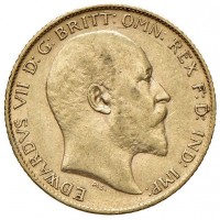 Gran Bretagna, Edoardo VII (1901-1910): 1/2 sterlina 1907 (Friedberg#401)