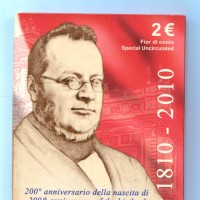 Italia 2010: 2 euro commemorativi "200° Anniversario della nascita di Camillo Benso Conte Di Cavour", nel folder originale