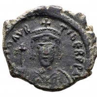 Maurizio Tiberio (582-602 d.C.): 1/2 follis anno 19°=601/602, zecca di Costantinopoli (Sear#497), grammi 4.49, mm 21.2