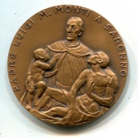 Saronno 1993: medaglia Circolo Numismatico Saronnese "Padre Luigi M. Monti", diametro 50mm, nel suo astuccio
