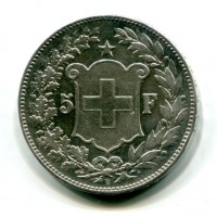 Svizzera, Confederazione: 5 franchi 1907, lucidata

