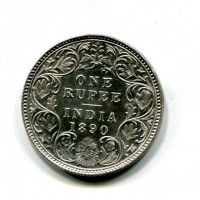 India Britannica, Vittoria (1837-1901): 1 rupia 1890-B (KM#492)