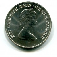 East Caribbean States, Elisabetta II (1952-2022): 50 dollari 1981 (KM#19)