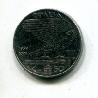 Vittorio Emanuele III (1900-1943): 50 cent. 1939-XVII "Impero" Antimagnetico (Gigante#183)
