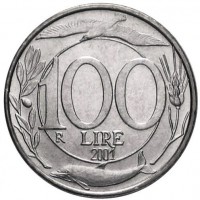 Repubblica Italiana (dal 1946): 100 lire 2001 "Italia turrita, 2° tipo" (Gigante#136), da confezione zecca
