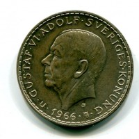 Svezia, Gustaf VI (1950-1973): 5 kronor 1966 "100° Anniversario della Riforma Costituzionale" (KM#839)