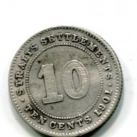 Straits Settlements, Vittoria (1837-1901): 10 cent. 1901 (KM#11)