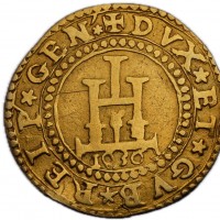 Genova, Dogi Biennali, II fase (1541-1637): 1/2 doppia 1636-GF (MIR#209/23; Friedberg#420), grammi 3.25