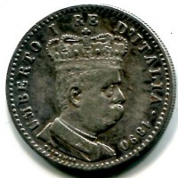 Colonia Eritrea, Umberto I (1890-1896): 1 lira 1890 (Gigante#5)
