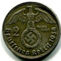 Germania, Terzo Reich (1933-1945): 2 marchi 1938-D "Svastica" (KM#93)