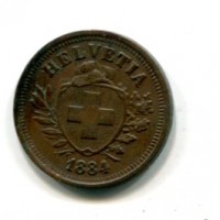 Svizzera, Confederazione: 1 rappen 1884