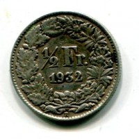 Svizzera, Confederazione: 1/2 franco 1932
