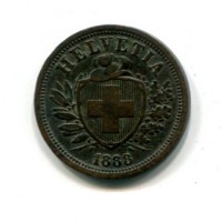 Svizzera, Confederazione: 2 rappen 1888