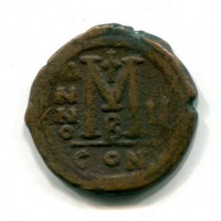 Giustino II (565-578 d.C.): follis, zecca di Costantinopoli (Sear #360), grammi 12.19