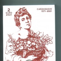Vaticano 2021: 2 euro commemorativi "Caravaggio", nella sua confezione
