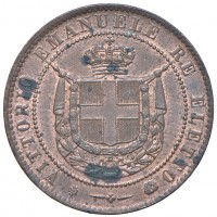 Vittorio Emanuele II, Re Eletto (1859-1861): 5 centesimi 1859 (Gigante#17), macchioline ma grande qualità