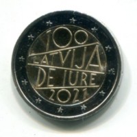 Lettonia 2021: 2 euro commemorativi "100° ANNIVERSARIO DEL RICONOSCIMENTO-DE JURE"